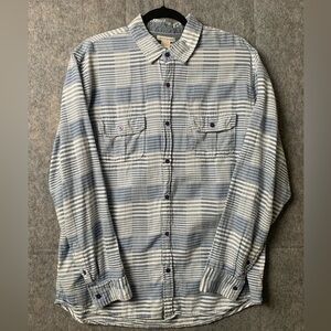 Carbon2Cobalt Men Size Large Blue‎ Striped long sleeve button down shirt